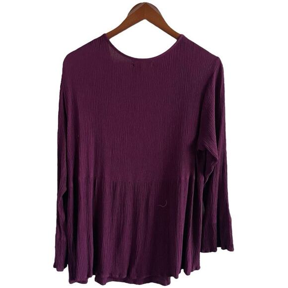 Indigo Soul Purple Bell Sleeve Top Boho Velvet Detail Size 2XL Whimsigoth - Picture 3 of 10